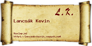 Lancsák Kevin névjegykártya