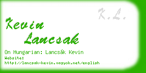 kevin lancsak business card