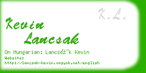 kevin lancsak business card